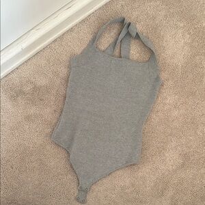 Abercrombie & Fitch Knit Gray Bodysuit